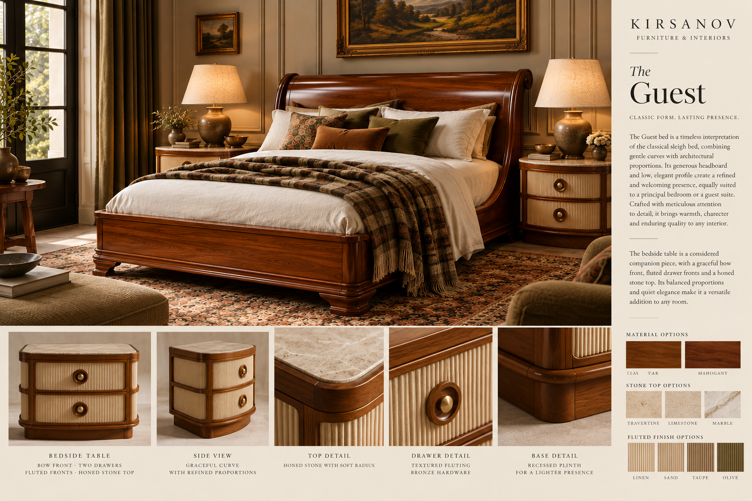 Mayfair bedside table with The Guest bed