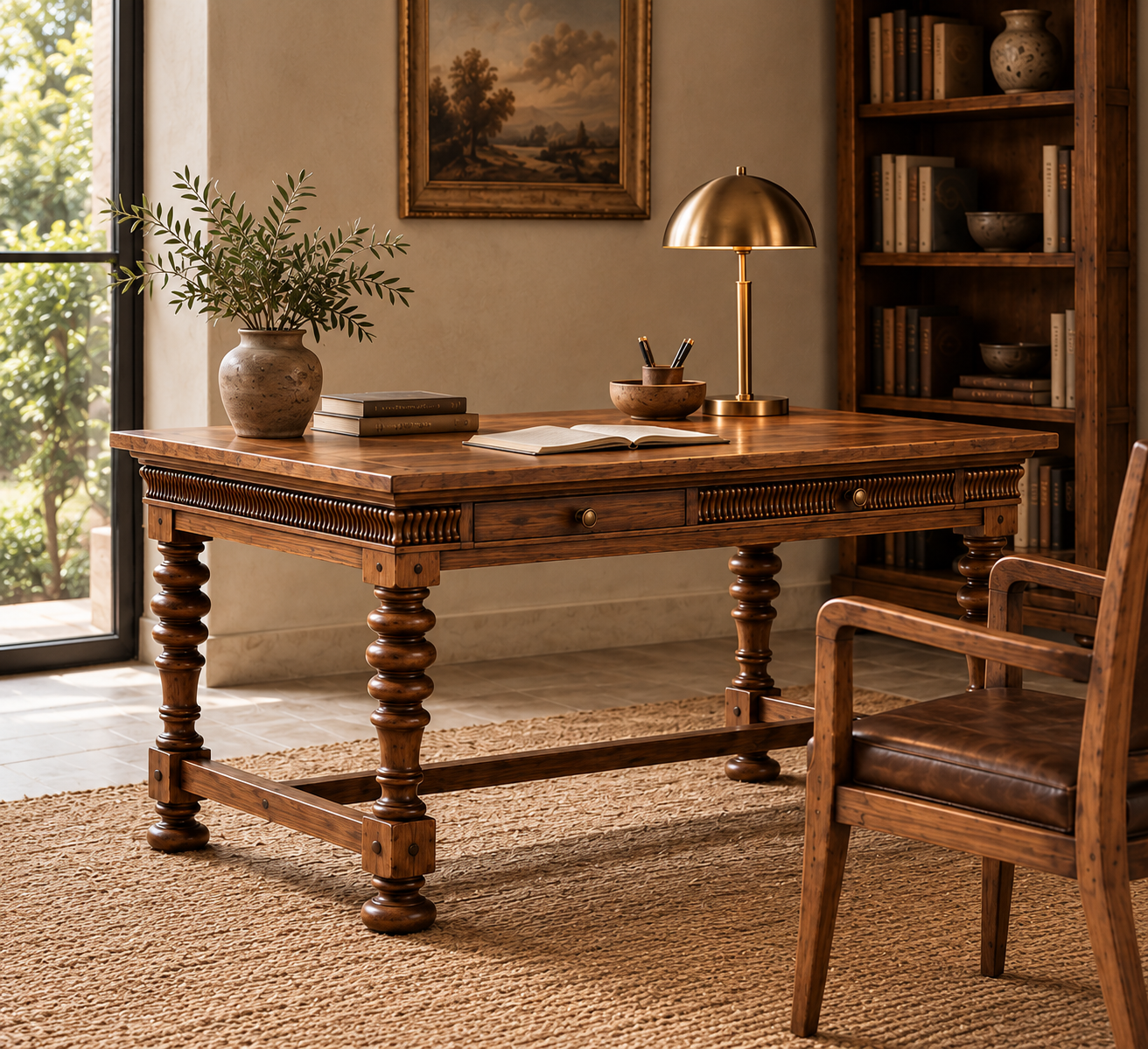 Evora Writing Desk in a study