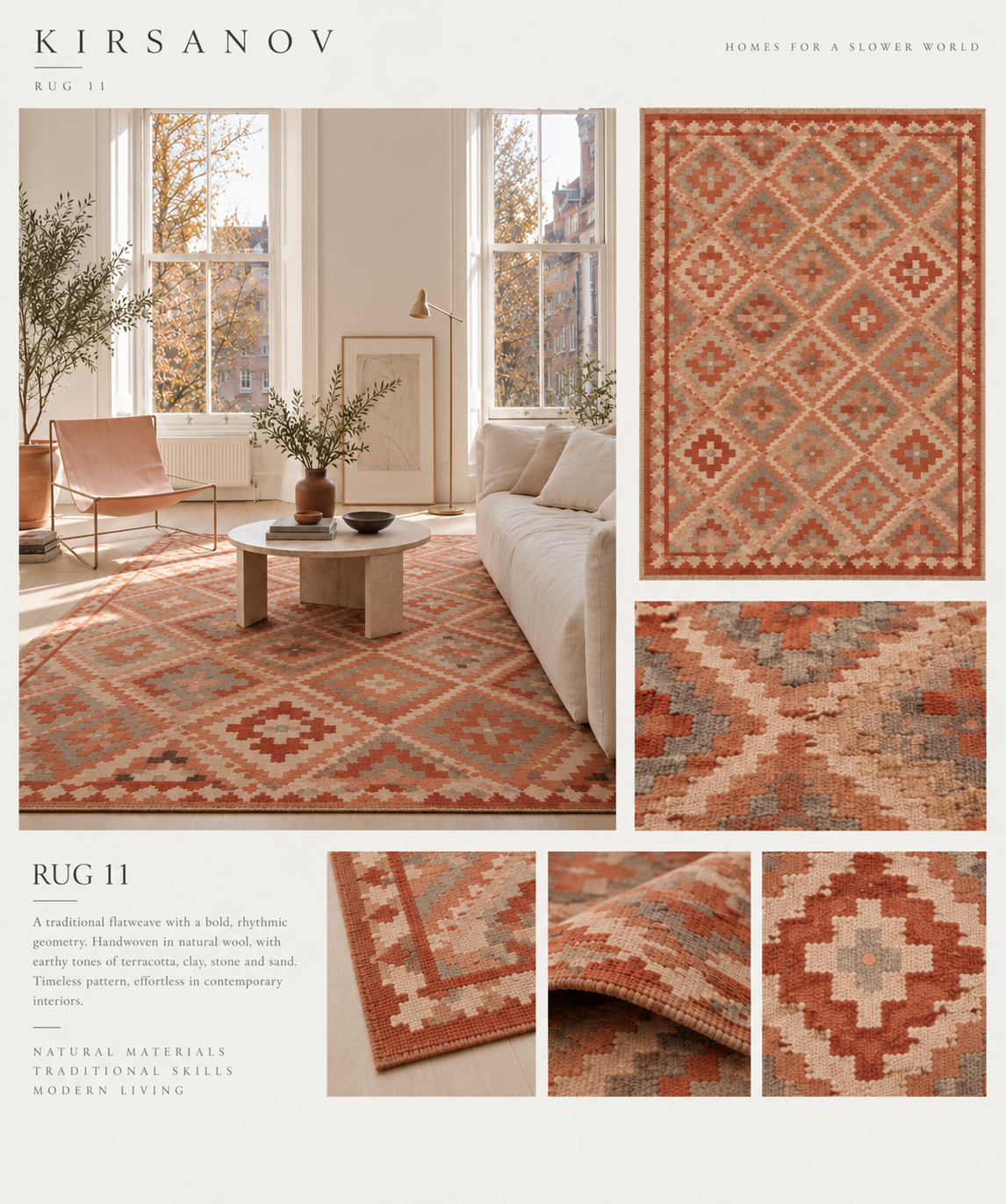 KIRSANOV Rug 11 editorial panel and weaving detail images