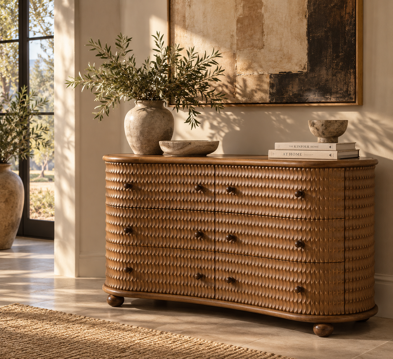 Quinta Chest of Drawers in a warmly lit interior