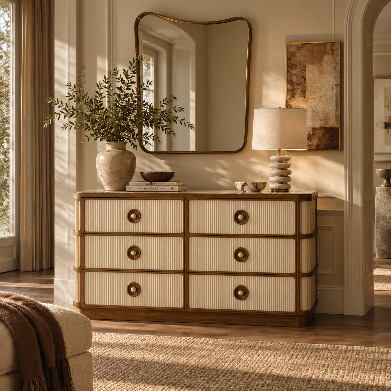 Mayfair Chest Of Drawers in a softly lit interior