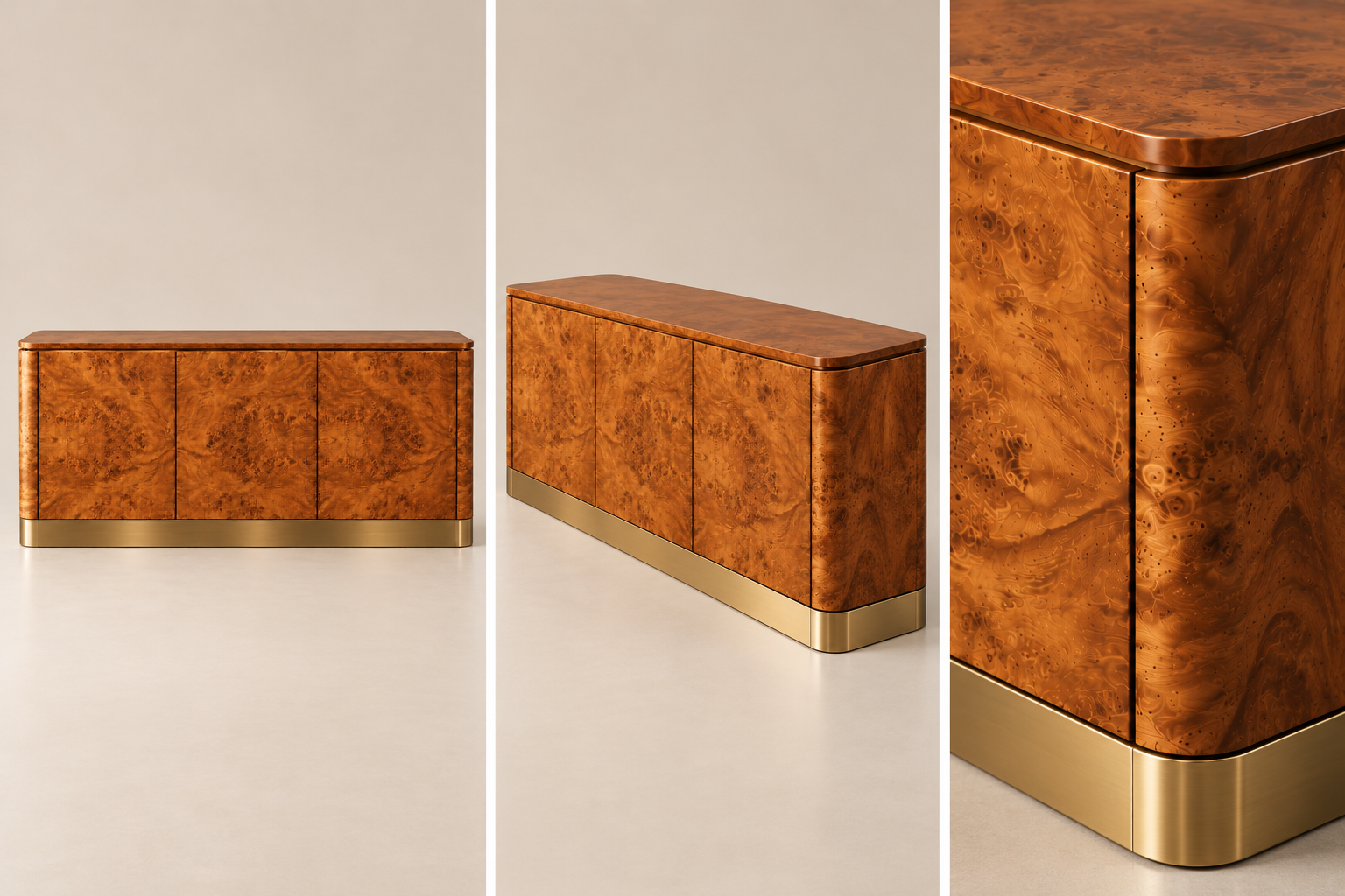 Burly sideboard triptych and corner detail