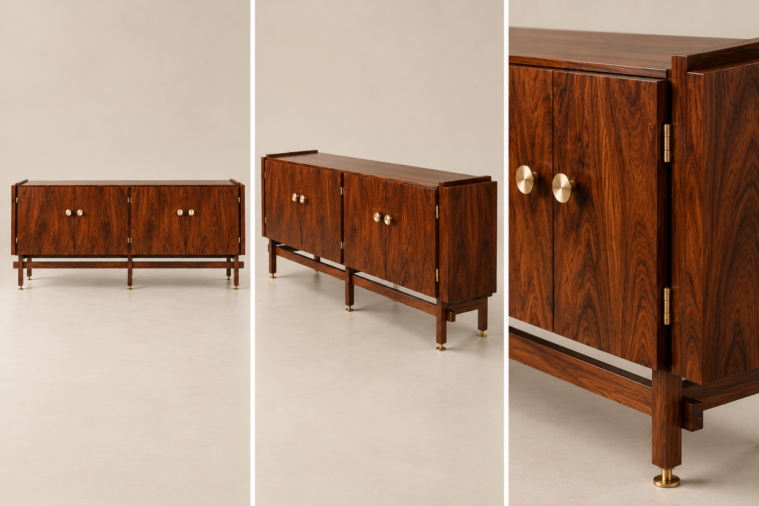 Madalena sideboard views and brass details