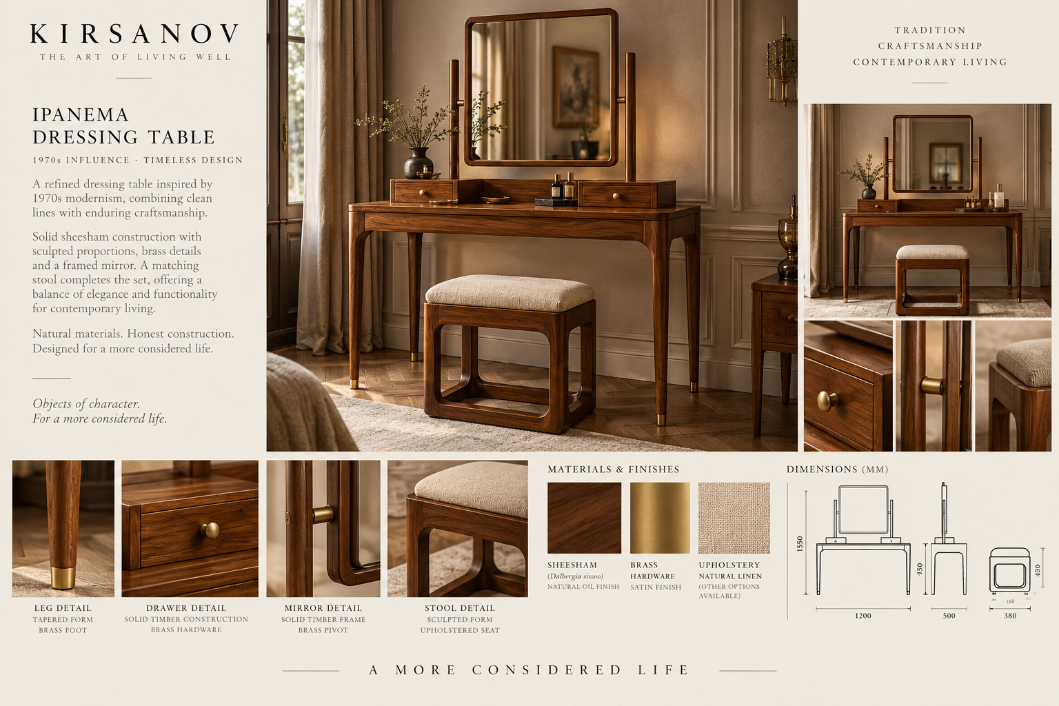 Ipanema Dressing Table in an interior