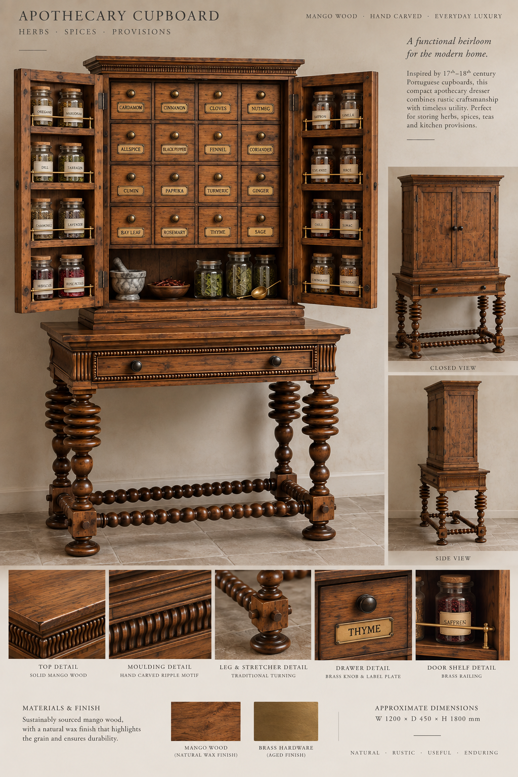 Apothecary Cupboard specification and details