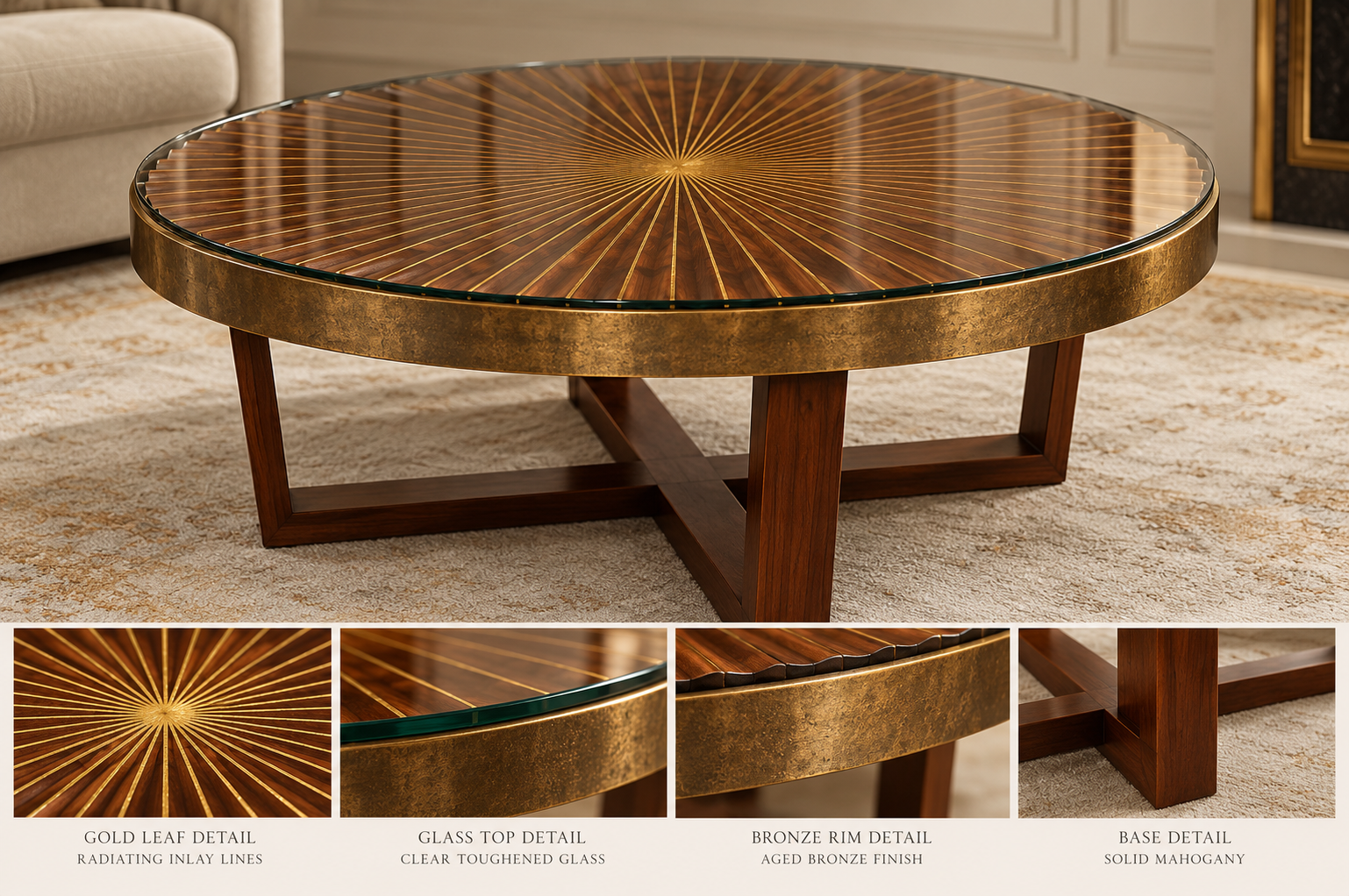 Sunburst Coffee Table in an interior