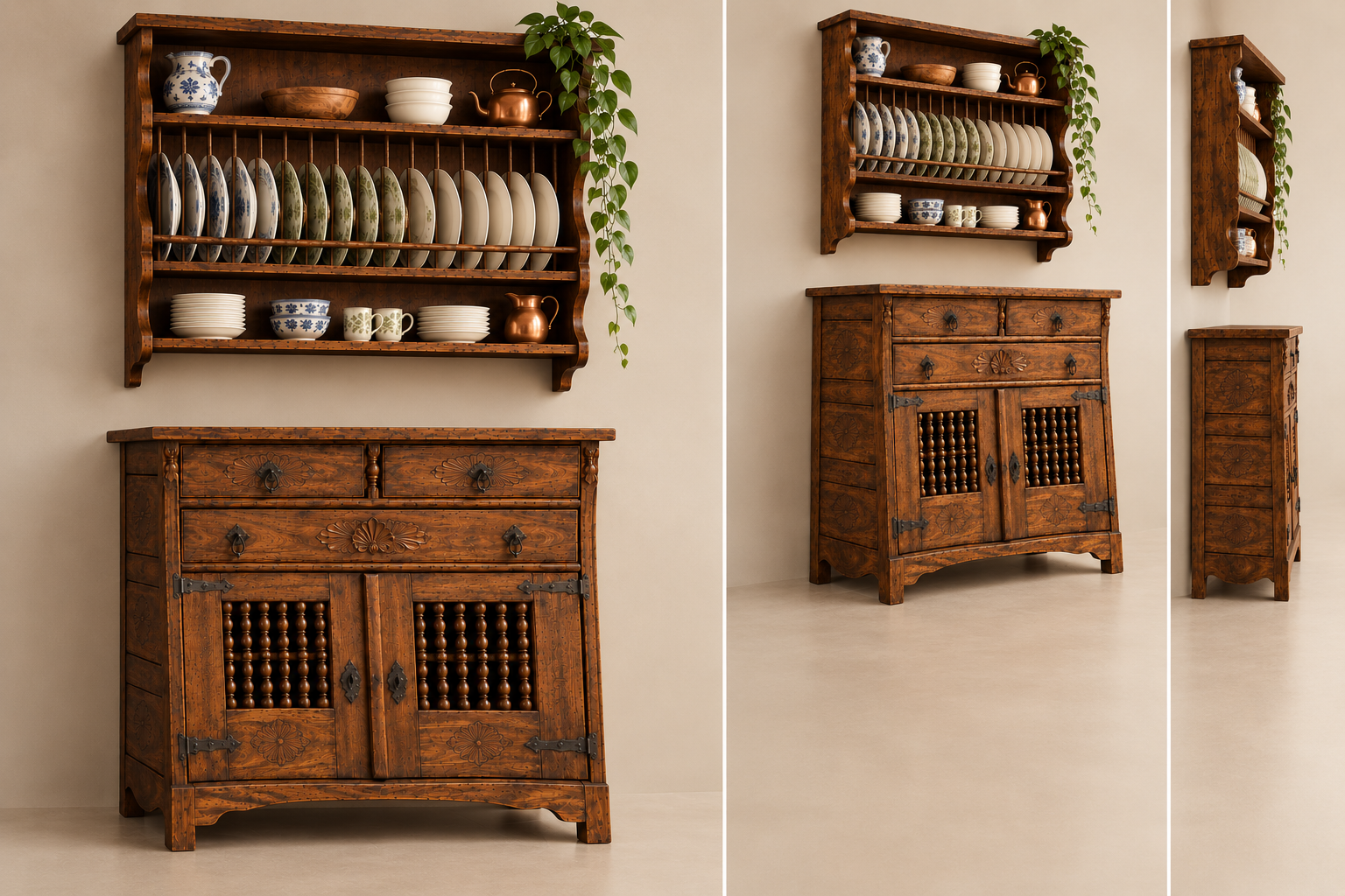 Quinta Evora Split Dresser front perspective and side views