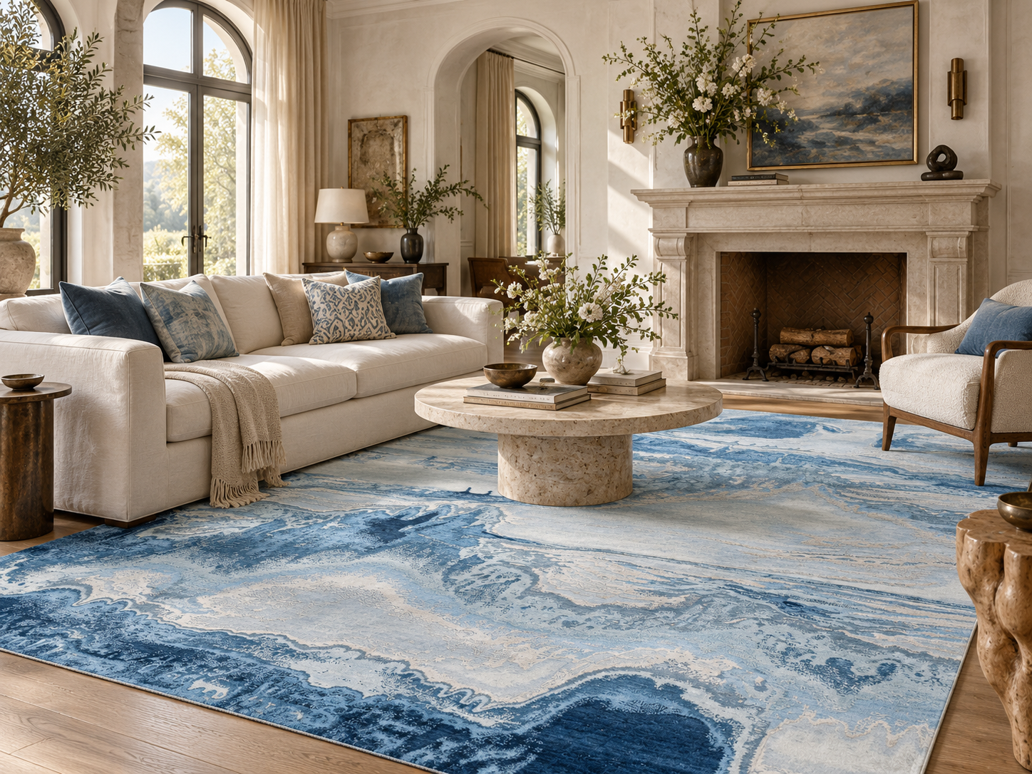 Rug 19 Water / Wave room scene