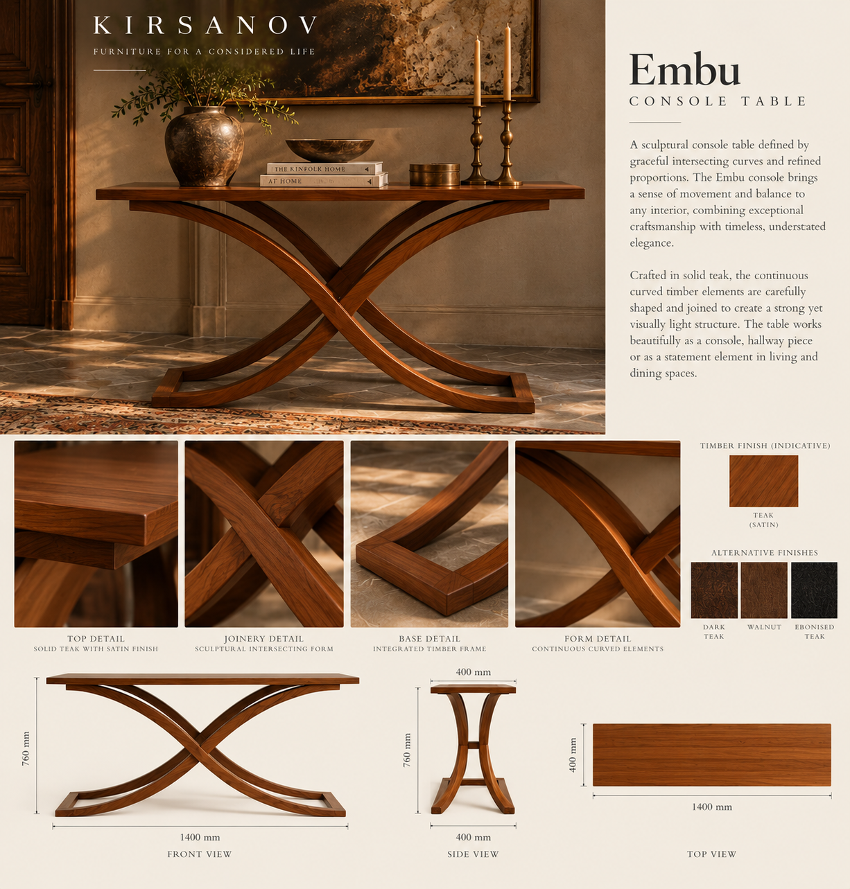 Embu Console Table design study