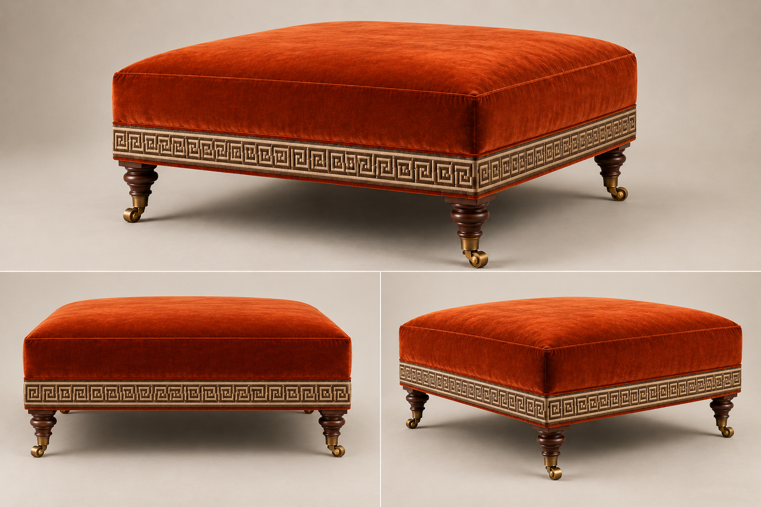 Greek Key Ottoman detail