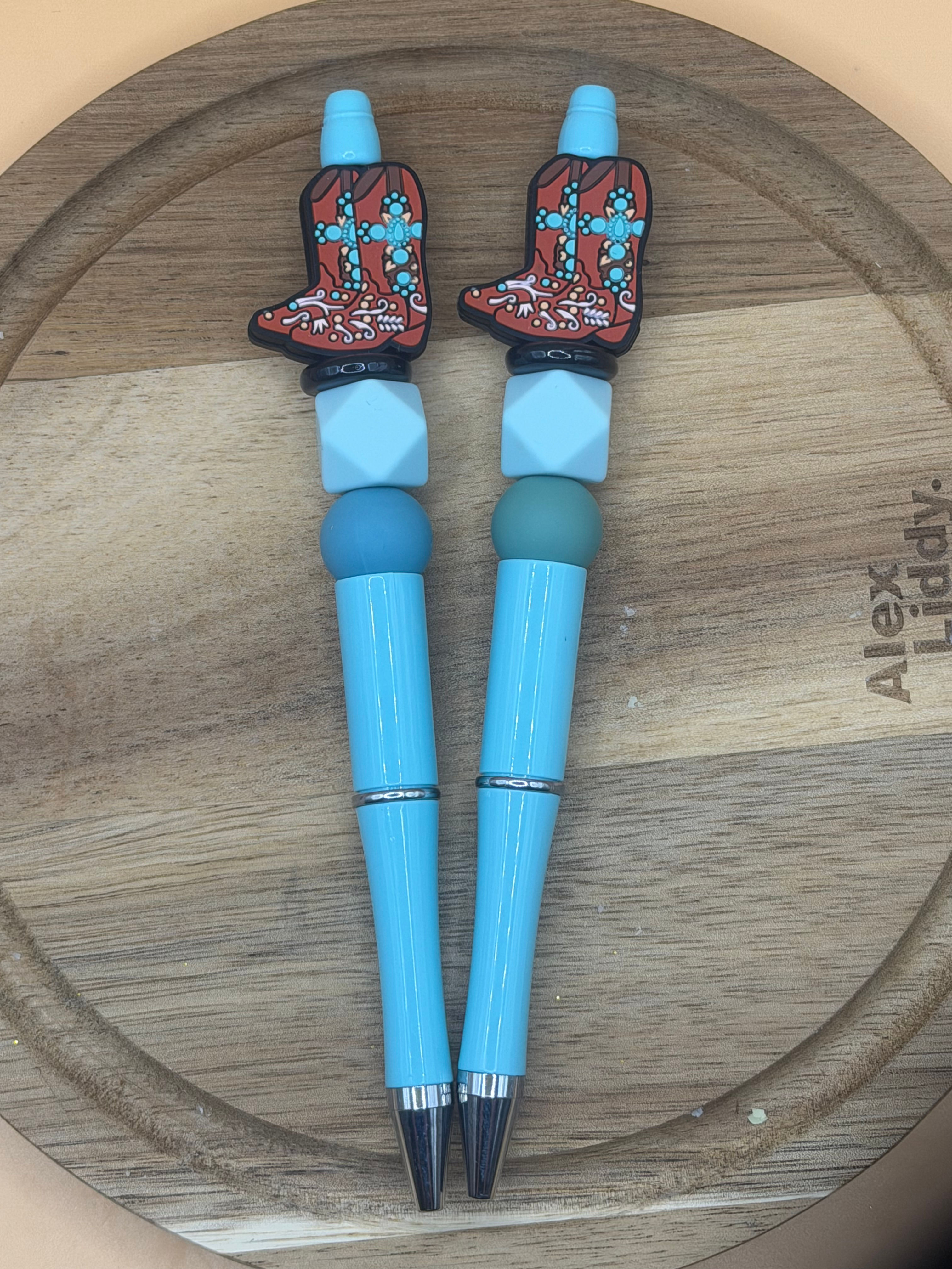 Cowgirl Boot Beaded Pen