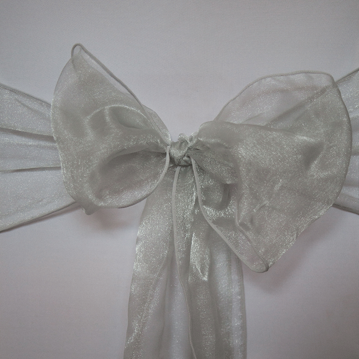 silver CHAIR COVERS SASH