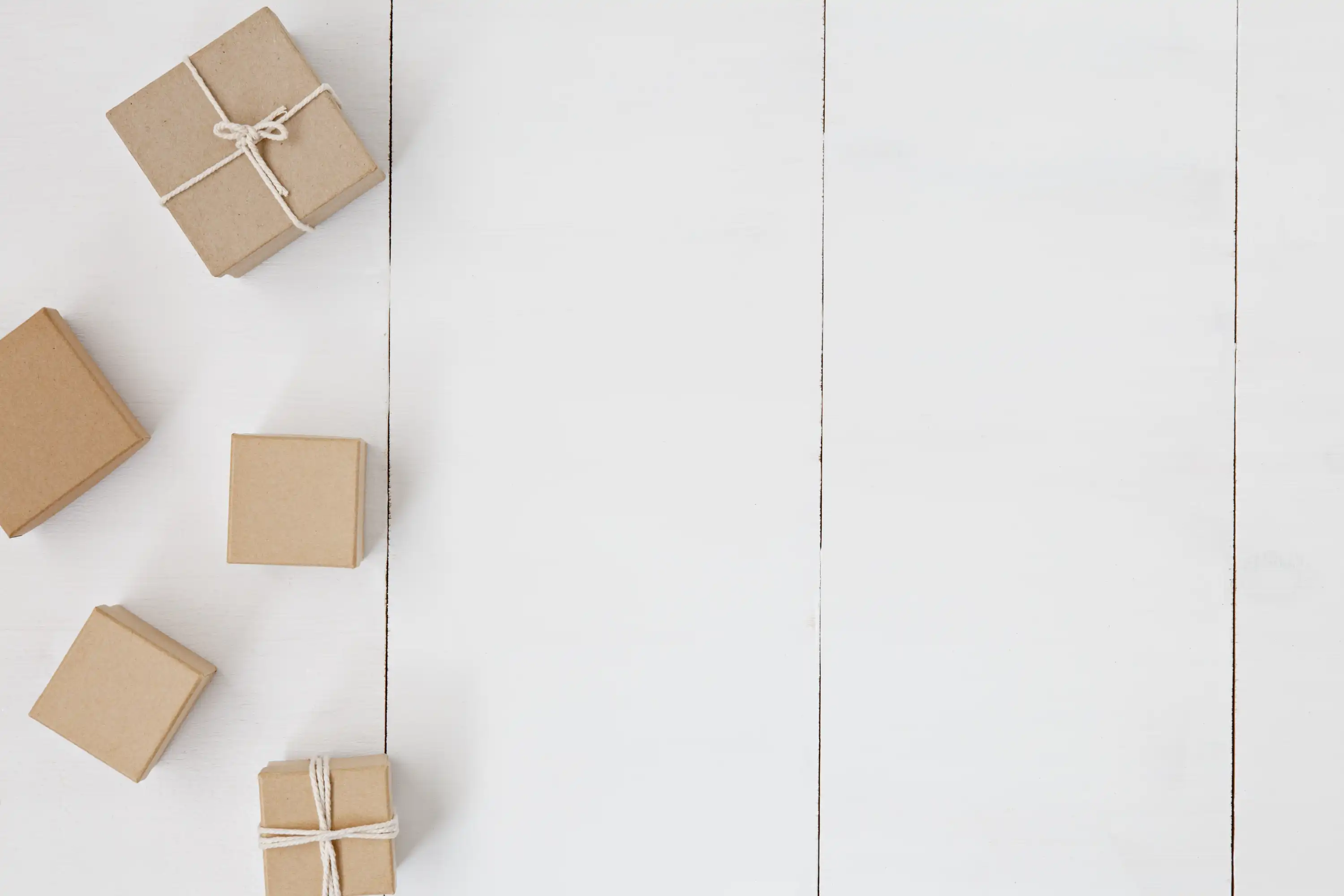 brown packages on the floor