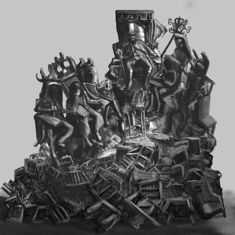 Clyde atop the tumblethrone