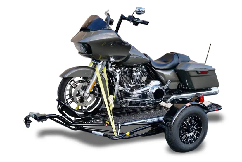 Thumbnail: Alpha Sport Folding Motorcycle Trailer – Stands Upright for Storage