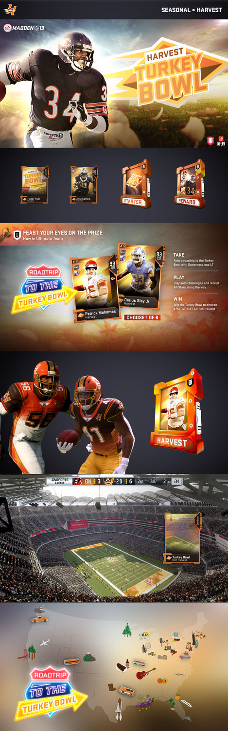 Ultimate Team's Harvest program art, items, packs and in- game messaging from Madden 19