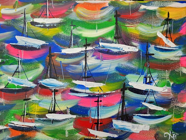 Go with the Flow Sailboats | Acrylic
