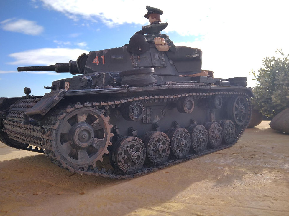 Miniatura: PLAYMOBIL CUSTOM PANZER III (3D) + OFICIAL (FRANCIA-1942) REF-001