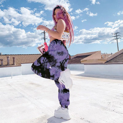 Thumbnail: Women High Elastic Wrist Tie Dyed Sweatpants With Pocket