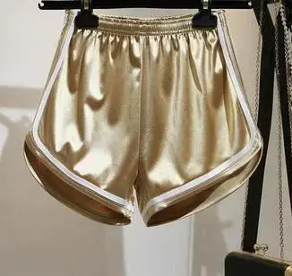 Thumbnail: Women's Silk Slim Short Elastic Waist Shorts