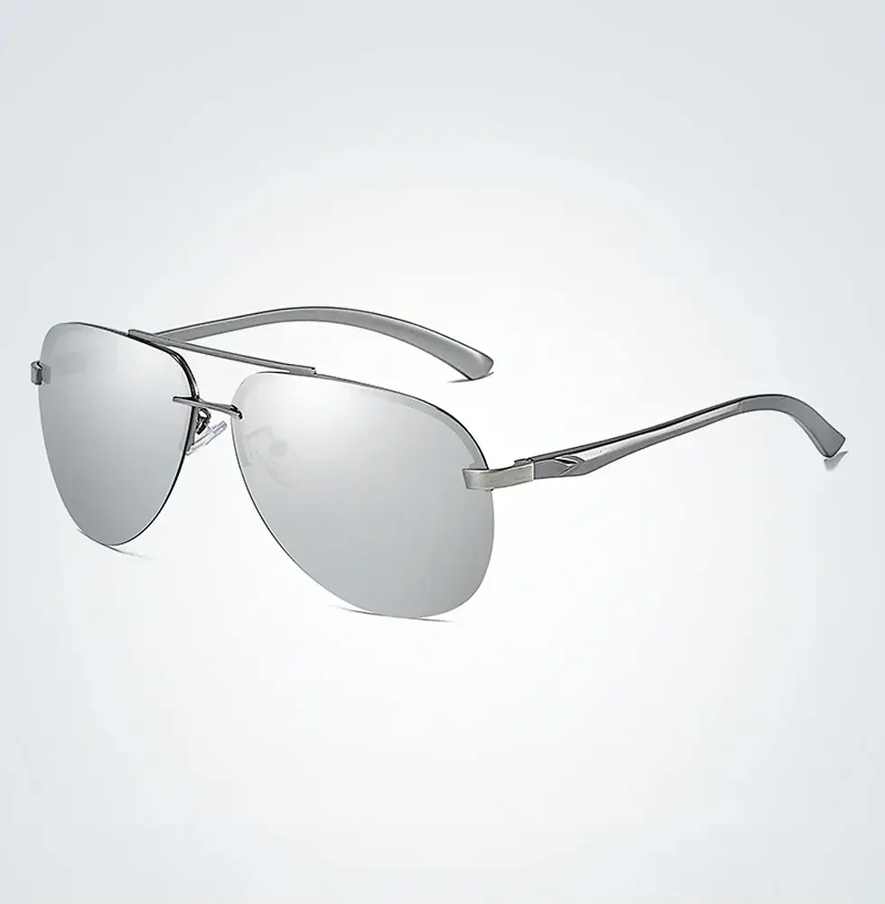 Thumbnail: Polarized Men Sunglasses Metal Frame Mirror Lens