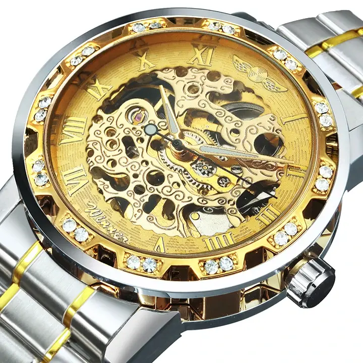 Thumbnail: Skeleton Mechanical Watch Luminous Luxury Steel Strap