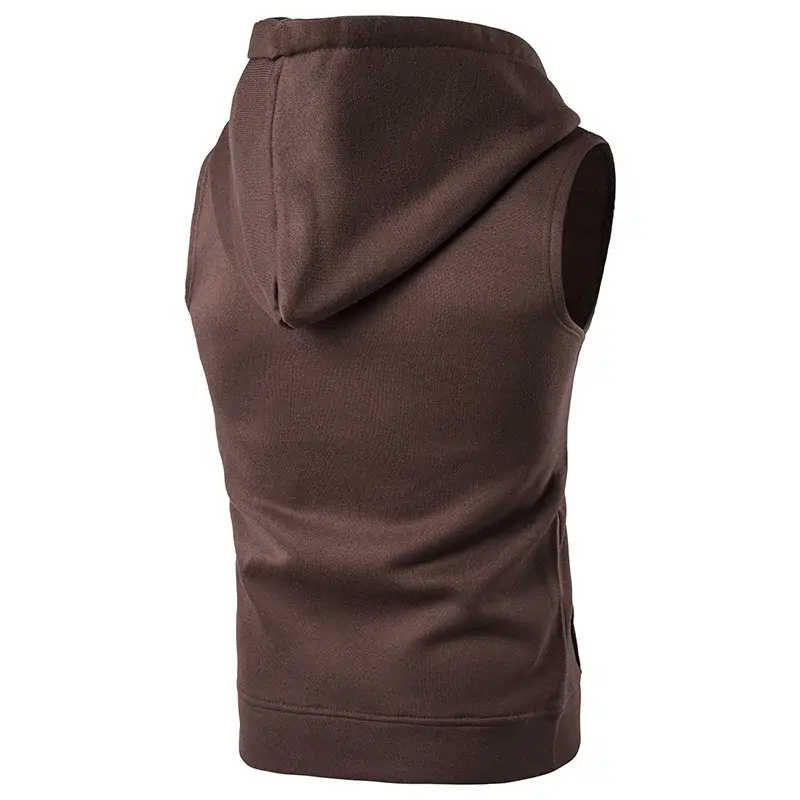 Thumbnail: Mens Zipper Pocket Sleeveless Vest Hoodie