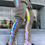 Thumbnail: Reflective Colorful Shiny Pockets Cargo Sweatpants