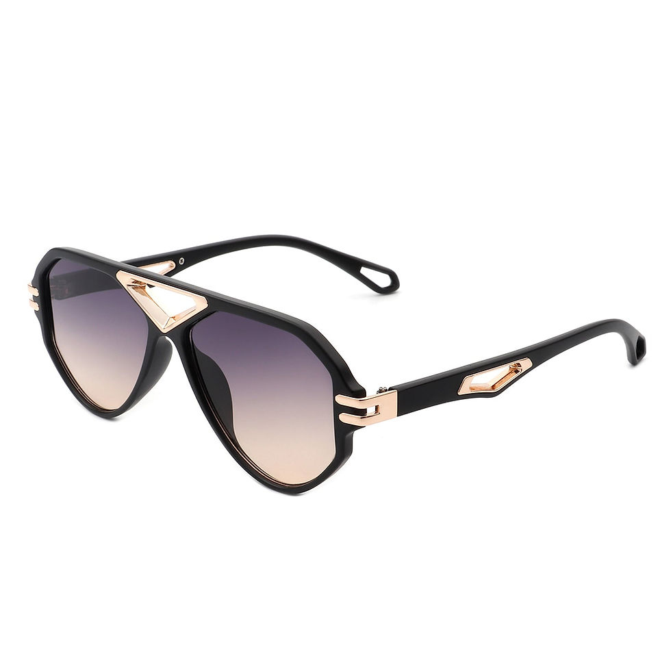 Thumbnail: Unityth - Geometric Retro Round Vintage Fashion Aviator Sunglasses