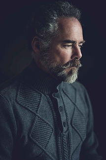 Writer dark moody portrait