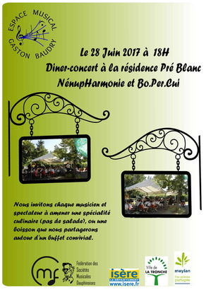 Diner-Concert à la résidence Pré-Blanc – 28 juin 2017