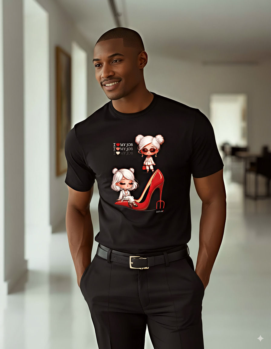 Miniatura: T-shirt - "I love my job" Regular - Black