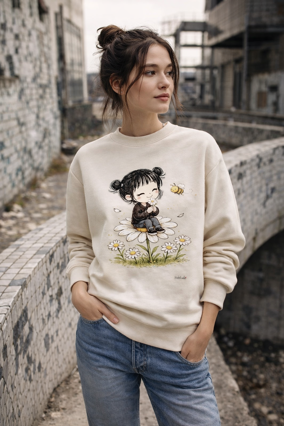Miniatura: Felpa - "Daisy" - Off white