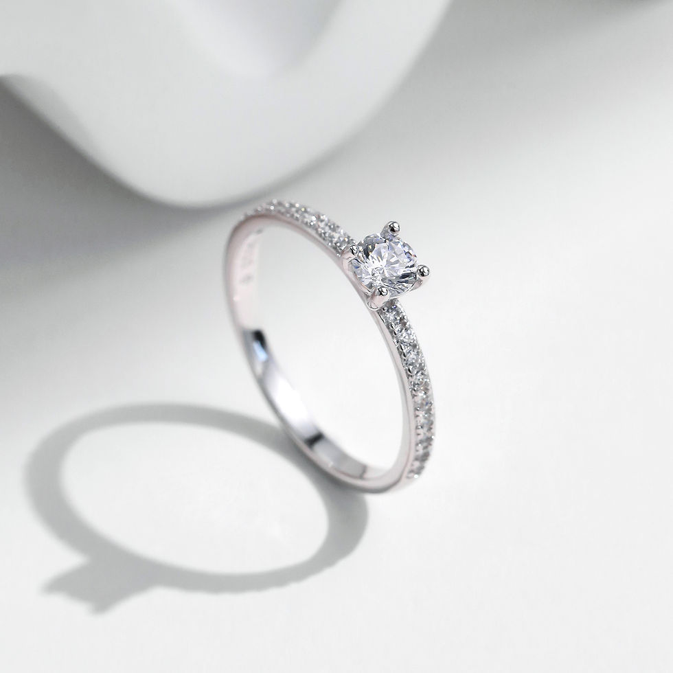 Thumbnail: MODIAN D Color Moissanite Ring Delicate Square 925 Sterling Silver Lab Diamond R