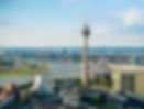 Düsseldorf Medienhafen Skyline with river Rhine.jpg