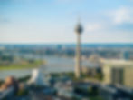 Düsseldorf Medienhafen Skyline with river Rhine.jpg