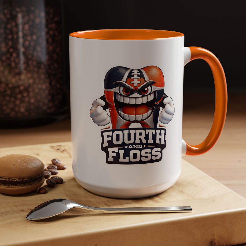 Thumbnail:  Fourth & Floss™ Blue and Orange Tooth Mug | Accent Coffee Mug 11oz, 15oz