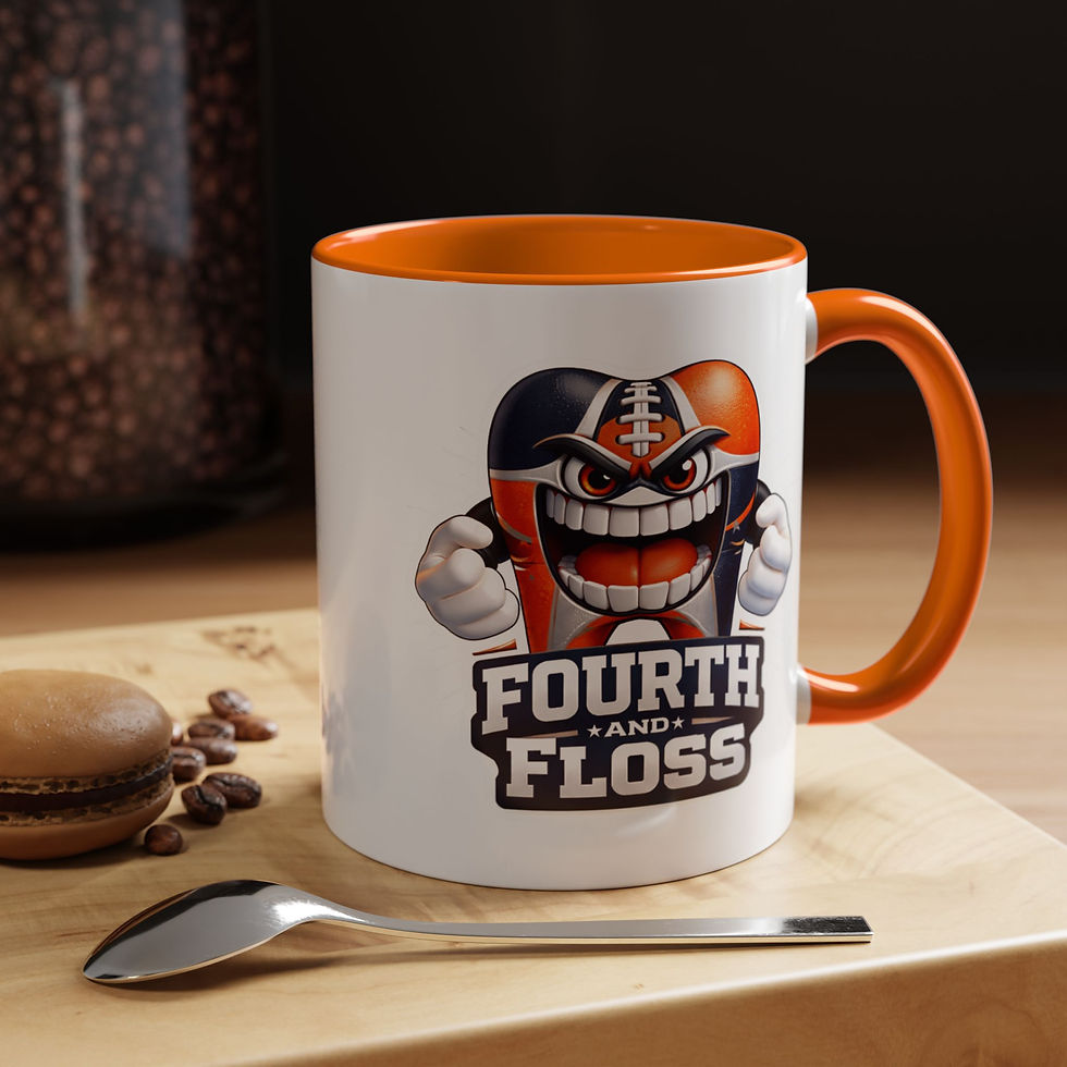 Thumbnail:  Fourth & Floss™ Blue and Orange Tooth Mug | Accent Coffee Mug 11oz, 15oz