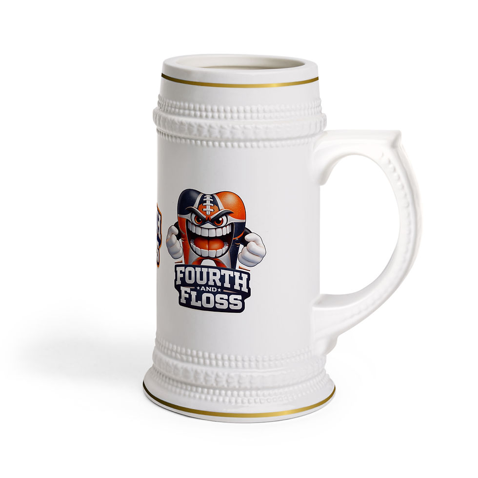 Thumbnail: Fourth & Floss™ Game Day Blue & Orange Tooth Stein