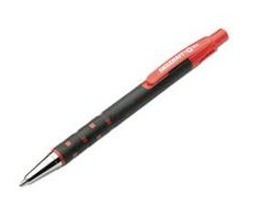 RED RUBBERIZED RETRACTABLE BALLPOINT PEN