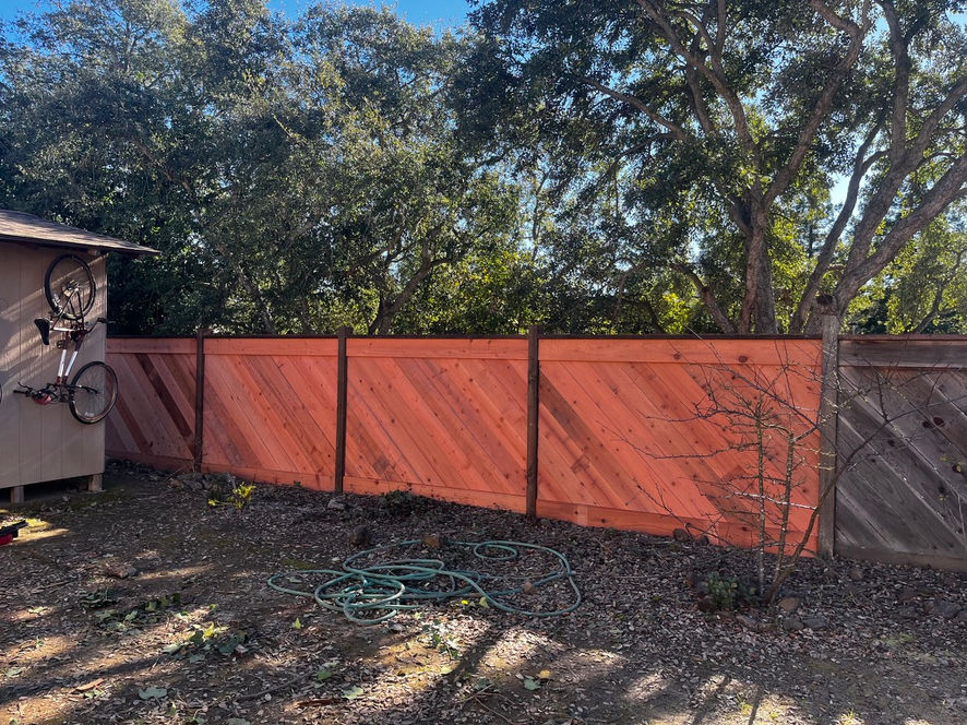 Modern horizontal board privacy fence installation with a clean, contemporary finish in Vallejo.