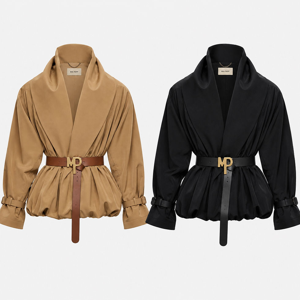 Miniatura: Aryna Belted Puff-Sleeve Coat