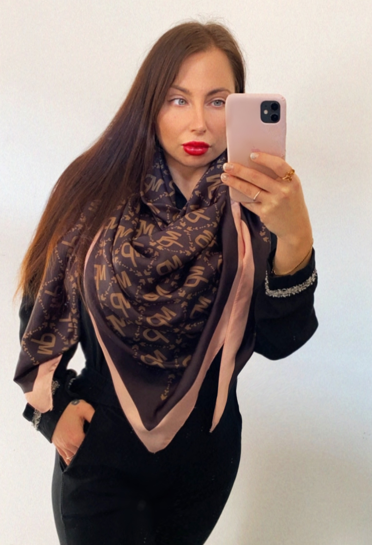 Miniatura: Monogram  scarf beige pink