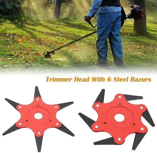 6‑Tooth Steel Trimmer Head Blade for Weed Eaters and Brush Cutters