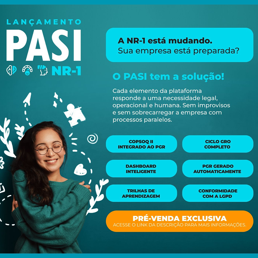youvee corretora em parceria com a PASI, apresenta o lançamento do produto PASI NR-1 para apoiar empresas na gestão de riscos psicossociais e adequação ao PGR