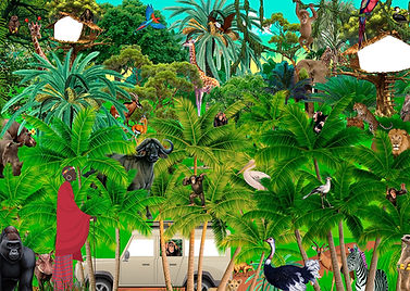 PUSLESPIL 49x36 JUNGLE(bil_2xhytte) copi