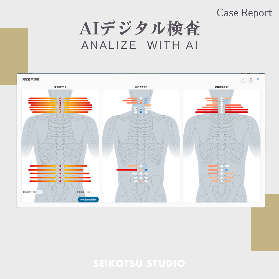 慢性腰痛、首肩こり、ふくらはぎ痛のAI検査データ