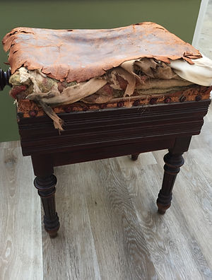 Whitten & Williams Upholstery | Before Upholstery Piano Stool