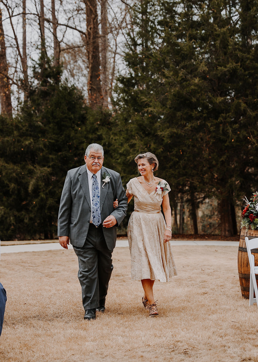 wedding guest rustic barn wedding jefferson Georgia ceremony natural outdoor elegant barn chic southern Chapman Hill events venue engaged couple getting married planning coordinator mother of the bride dress shop