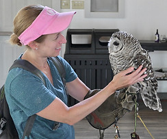 Christine Dyer with Barred Owl